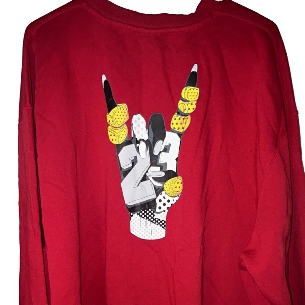 Jordan Men's Red Crew Neck Pullover Sweatshirt Jumpman Graphic Logo L